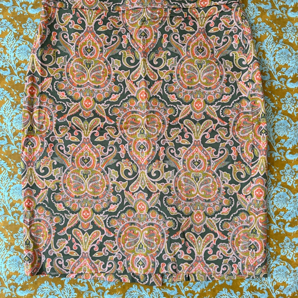 J Crew Paisley Pencil Skirt
